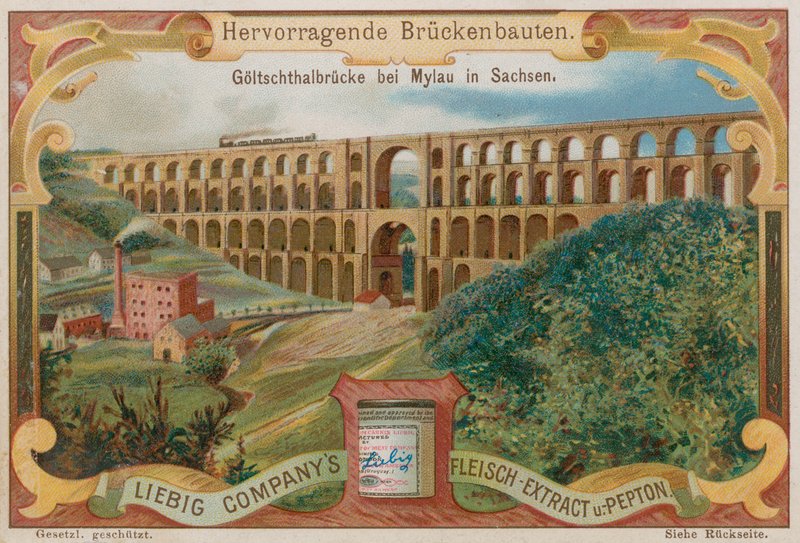 Goltzsch Viaduct Railway bridge, Mylau, Tyskland af European School