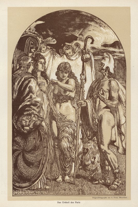 The Judgment of Paris (litho) af European School