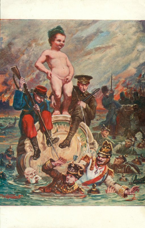 The Revenge of the Manneken Pis (farvelitografi) af European School