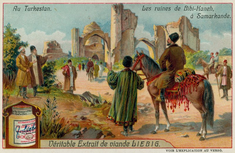 Ruinerne af Bibi-Khanym-moskeen i Samarkand i Usbekistan af European School