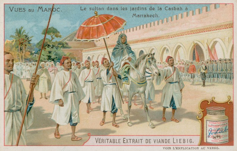 Sultanen besøger haven ved Casbah i Marrakesh af European School