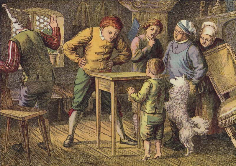 De tre brødre (farvelitografi) af European School