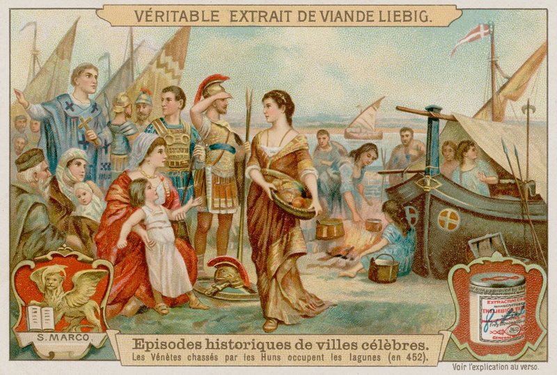 Venetianerne blev drevet ind i lagunen af hunnerne i 452 af European School