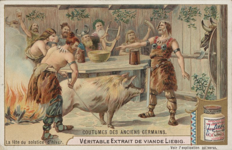Festen for vintersolhverv (chromolitho) af European School