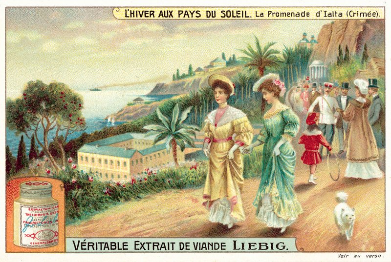 Promenaden ved Jalta, Krim (chromolitho) af European School