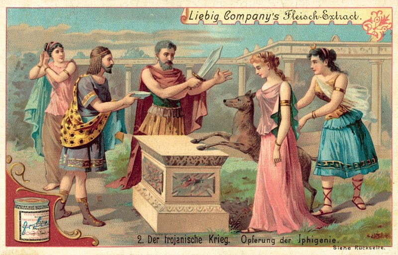 Offeret af Iphigenia (chromolitho) af European School