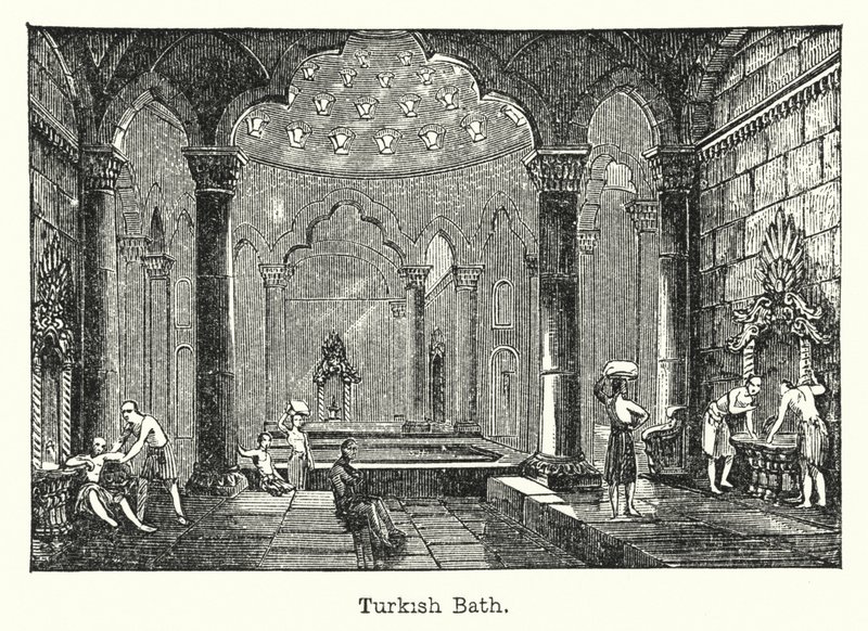 Tyrkisk bad (gravering) af European School
