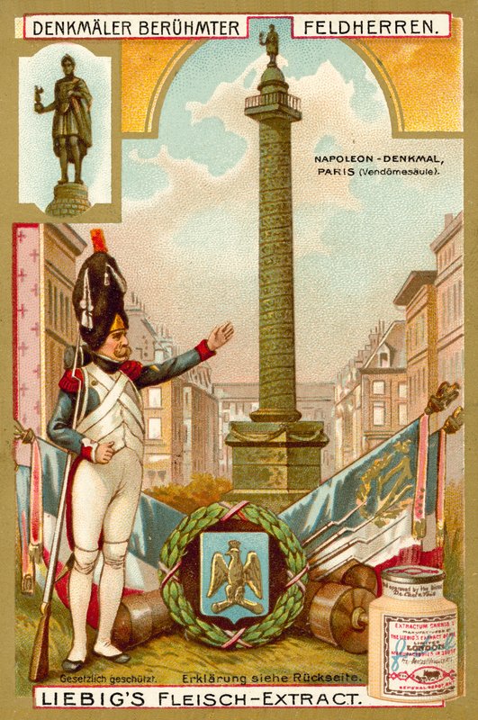 Vendome-søjlen, monument til Napoleon, Paris (chromolitho) af European School
