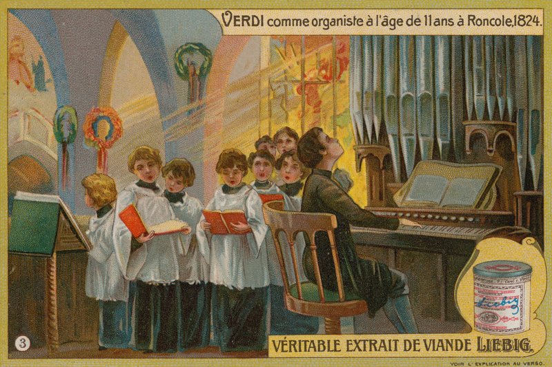 Verdi spiller orgel i Roncole af European School