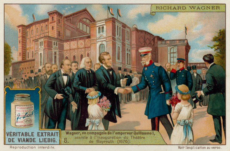 Wagner og Kaiser Wilhelm I åbner Bayreuth Theatre i 1876 af European School