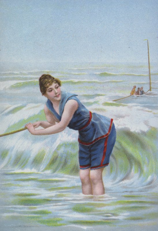 Kvinde bader ved havet af European School
