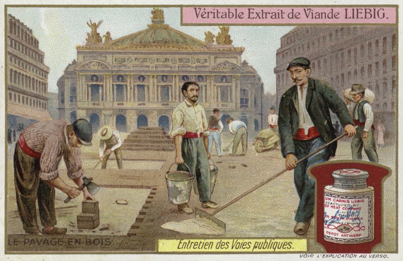 Wooden block paving  af European School