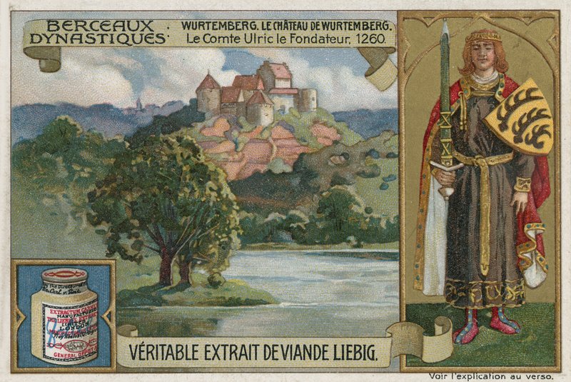 Wurttemberg; Wirtemberg Castle and Ulrich I, Count of Wurttemberg, 1260  af European School