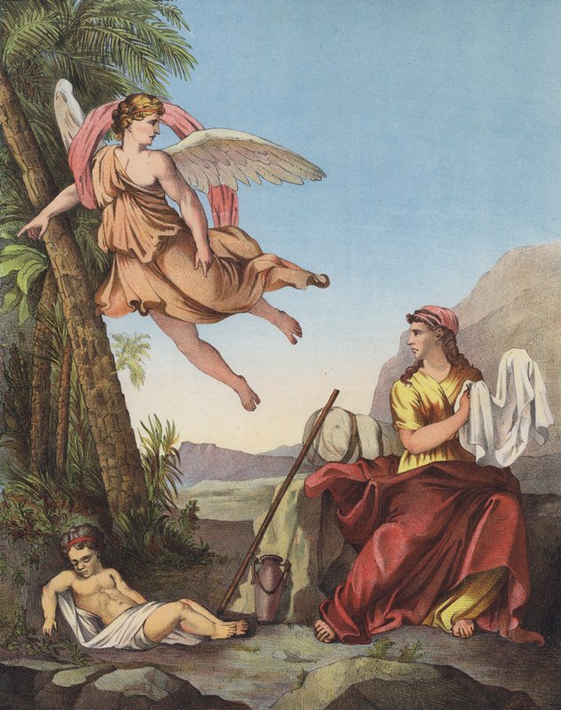 Hagar og englen i ørkenen af Eustache Le Sueur