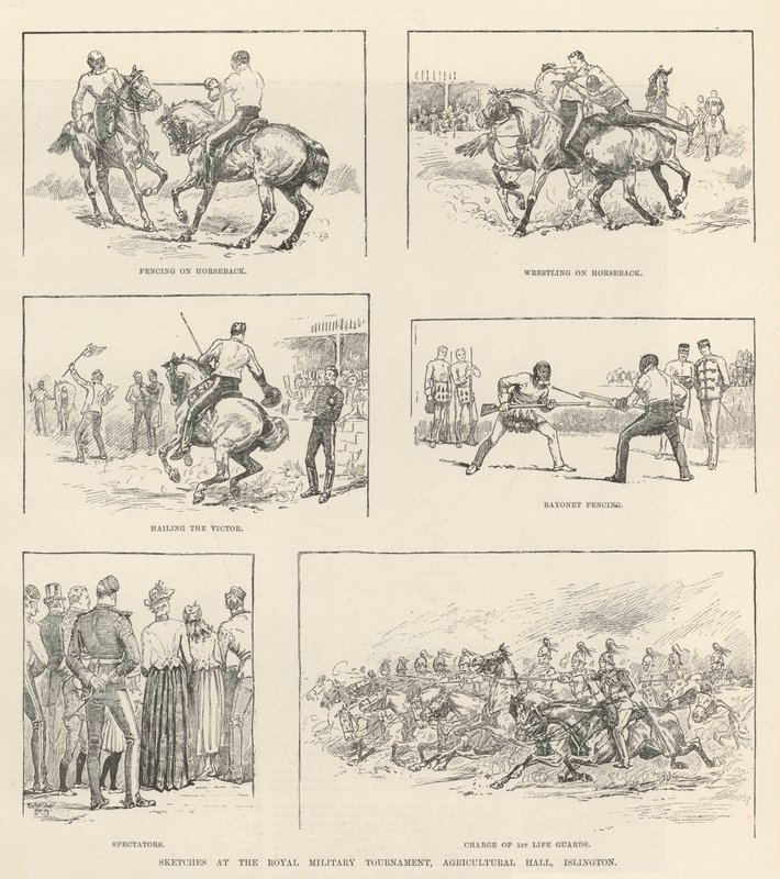 Skitser ved Royal Military Tournament, Agricultural Hall, Islington af Evelyn Stuart Hardy