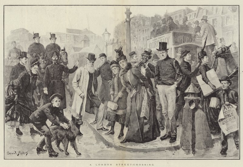 En London Street-Crossing af Everard Hopkins