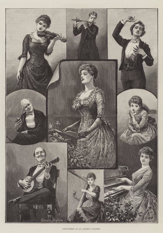 Medvirkende ved en amatørkoncert af Everard Hopkins