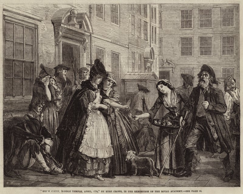 Brick Court, Middle Temple, april 1774 af Eyre Crowe