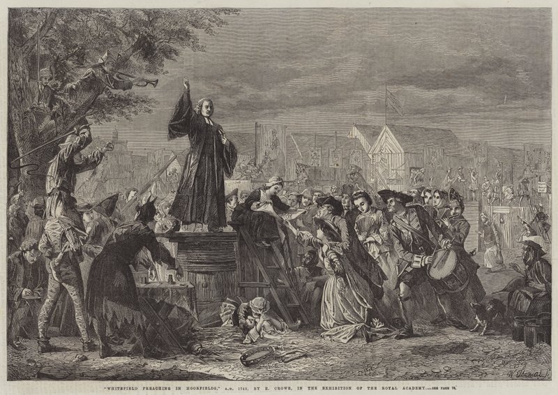 Whitefield prædiker i Moorfields, 1742 AD af Eyre Crowe