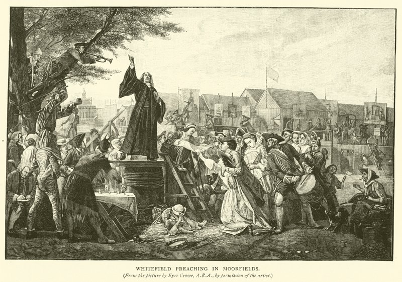 Whitefield prædike i Moorfields af Eyre Crowe