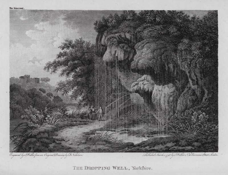 The Dropping Well, Yorkshire (gravering) af F. (after) Nicholson