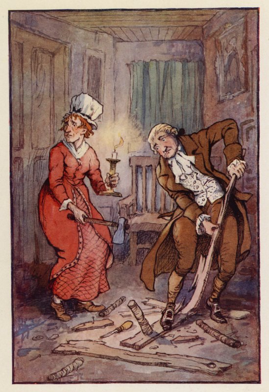 Illustration til En fortælling om to byer af Charles Dickens (farvelitografi) af F. M. B. Blaikie