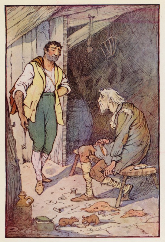 Illustration til En fortælling om to byer af Charles Dickens (farvelitografi) af F. M. B. Blaikie