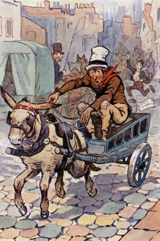 Illustration til David Copperfield (farve litho) af F. M. B. Blaikie