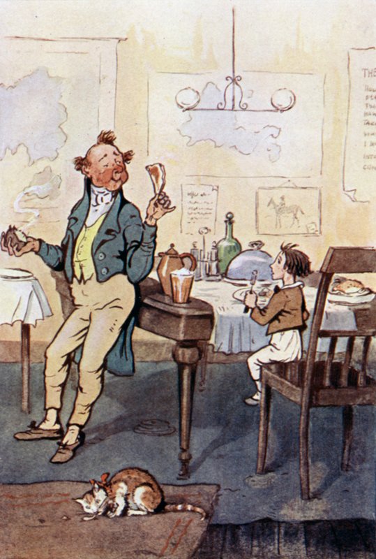 Illustration til David Copperfield (farve litho) af F. M. B. Blaikie