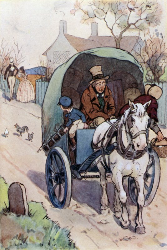 Illustration til David Copperfield (farve litho) af F. M. B. Blaikie