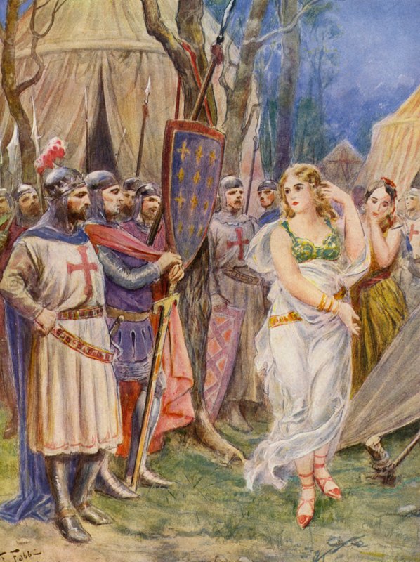 La Gerusalemme Liberata af Torquato Tasso: Canto IV, strofe 28 (farvelitografi) af Fabio Fabbi