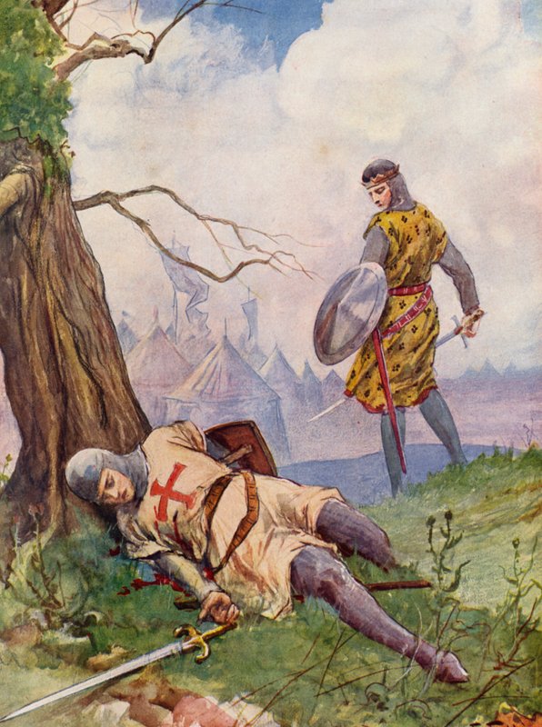 La Gerusalemme Liberata af Torquato Tasso: Canto V, strofe 31 (farvelitografi) af Fabio Fabbi