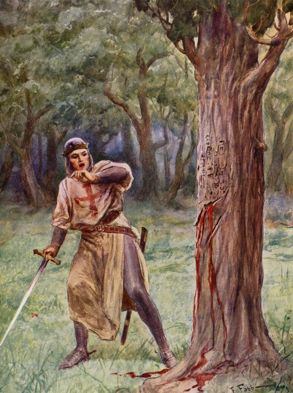 La Gerusalemme Liberata af Torquato Tasso: Canto XIII, strofe 41 (farvelitografi) af Fabio Fabbi