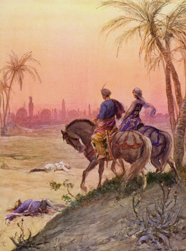 La Gerusalemme Liberata af Torquato Tasso: Canto XIX, strofe 102 (farvelitografi) af Fabio Fabbi