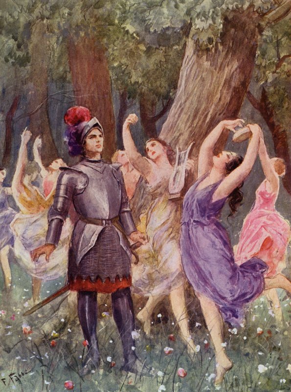 La Gerusalemme Liberata af Torquato Tasso: Canto XVIII, strofe 28 (farvelitografi) af Fabio Fabbi