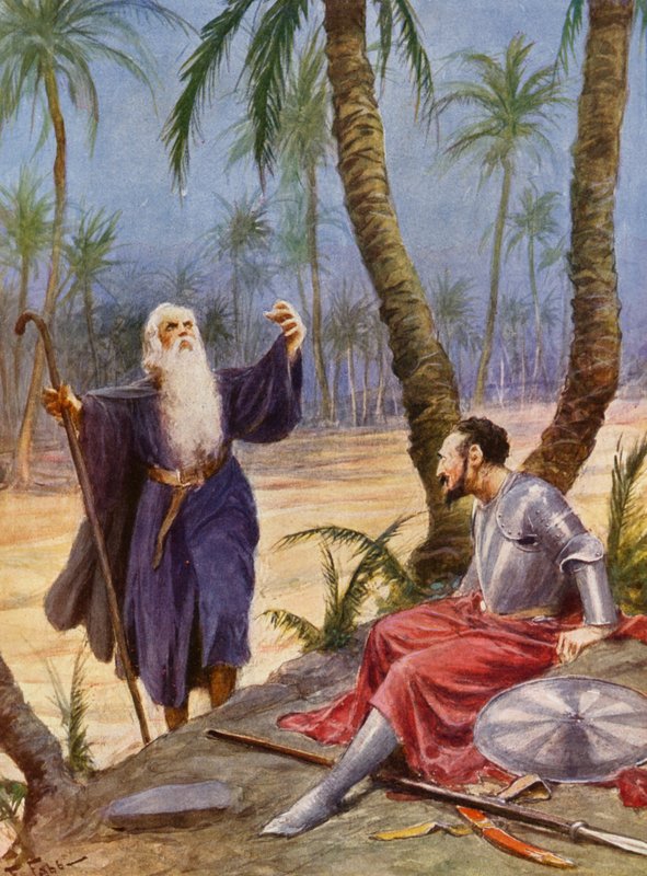 La Gerusalemme Liberata af Torquato Tasso: Canto X, stanza 9 (farvelitografi) af Fabio Fabbi