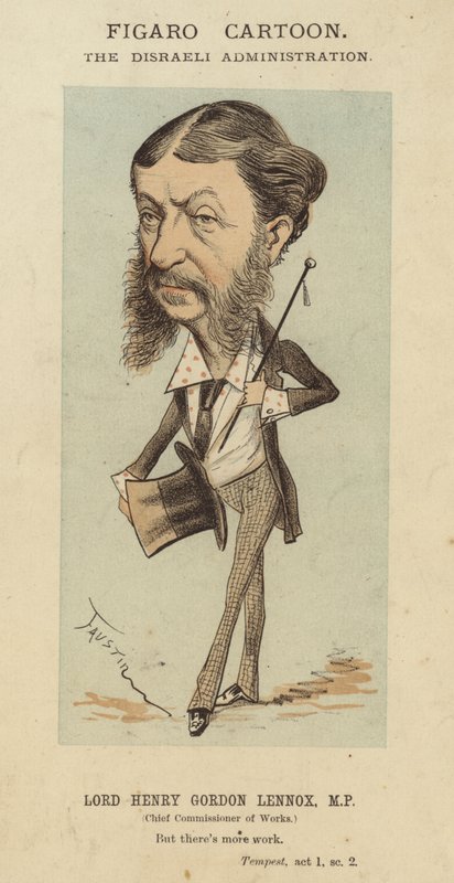 Lord Henry Gordon-Lennox, britisk konservativ politiker og regeringsminister i Benjamin Disraelis administration (farve litho) af Faustin (b.1847)