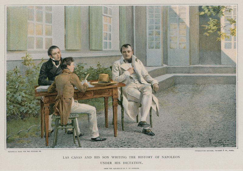 Las Casas og hans søn skriver Napoleons historie under hans diktat af Felicien baron de Myrbach Rheinfeld