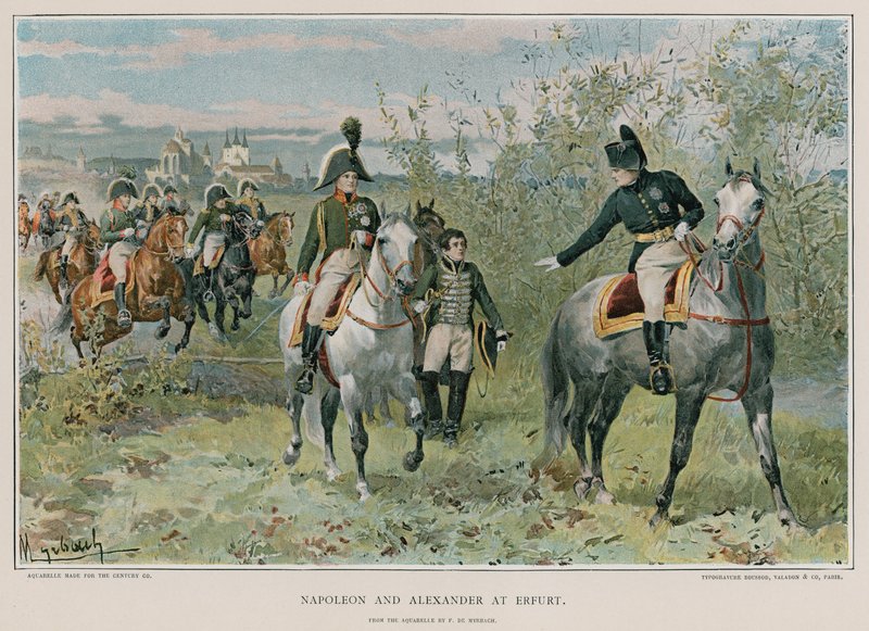 Napoleon og Alexander i Erfurt af Felicien baron de Myrbach Rheinfeld