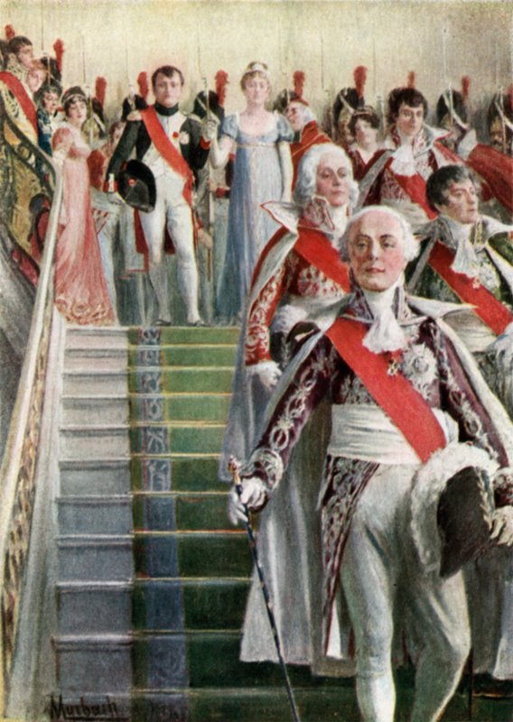 Napoleon og hans Suite tager af sted til messe af Felicien baron de Myrbach Rheinfeld