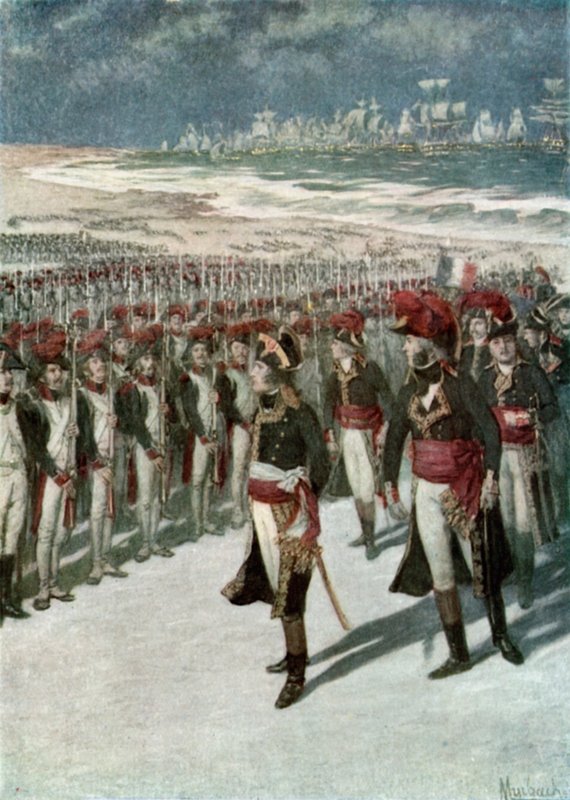 Napoleon gennemgår tropperne i Boulogne af Felicien baron de Myrbach Rheinfeld