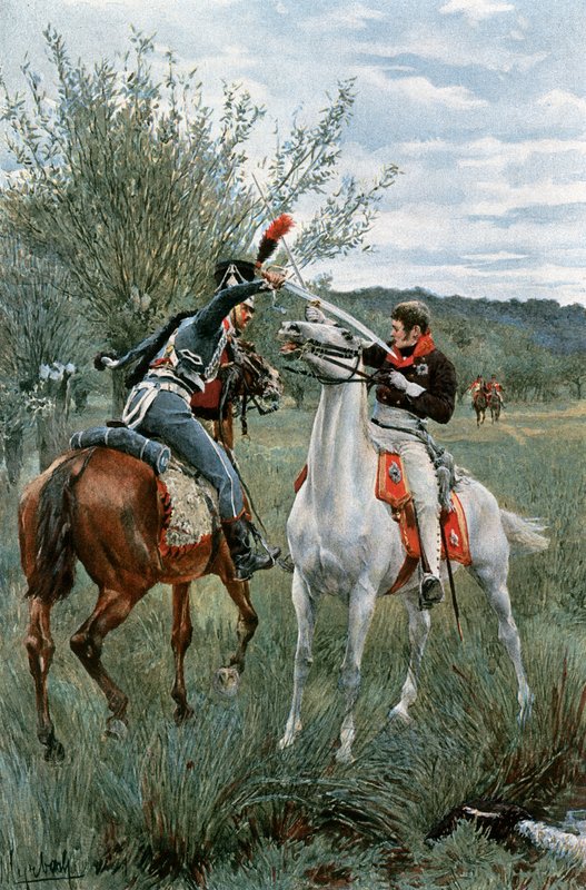 Prins Louis af Preussen og sergent Guindey af Felicien baron de Myrbach Rheinfeld