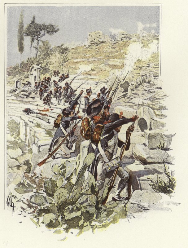Soldater blandt ruinerne af Nicopolis af Felicien baron de Myrbach Rheinfeld