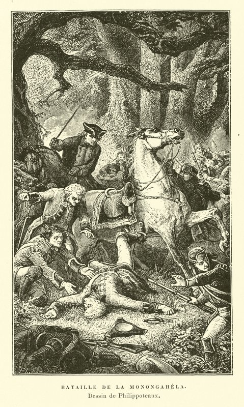 Slaget ved Monongahela, 1755 af Felix Philippoteaux