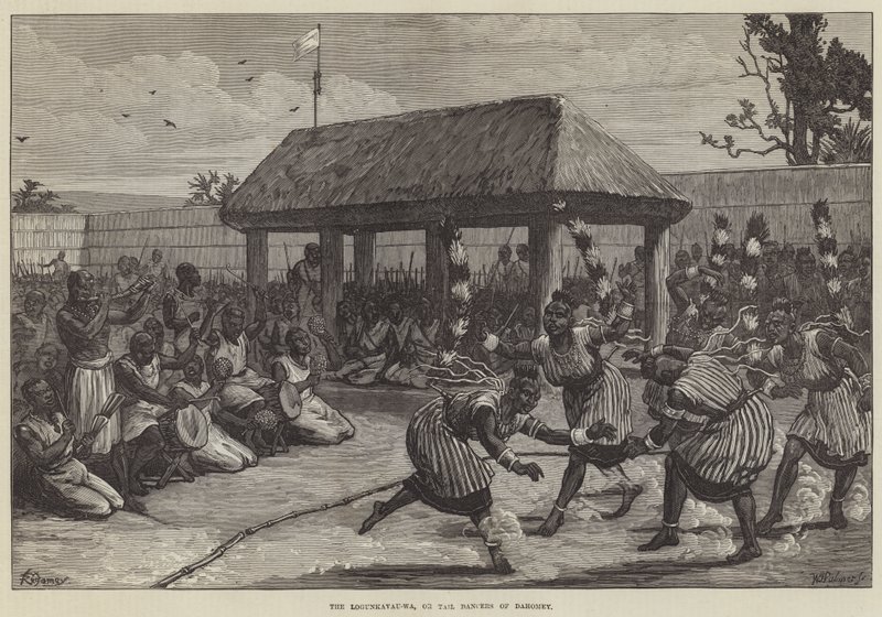 Logunkayau-wa, eller hale-dansere fra Dahomey af Felix Regamey