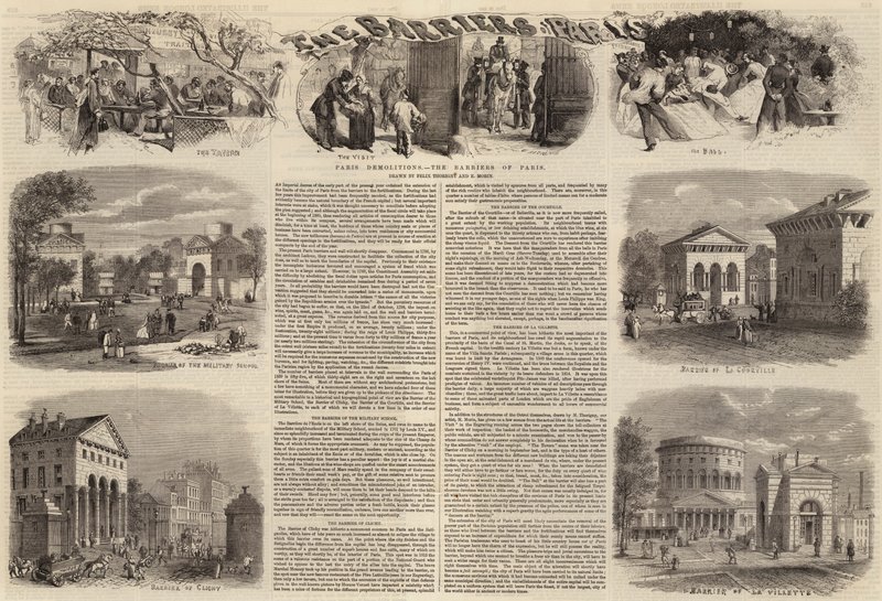 Paris nedrivninger, barriererne i Paris af Felix Thorigny