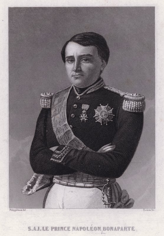 Prins Napoleon Bonaparte, søn af Jerome, konge af Westfalen, yngste bror til kejser Napoleon I (stik) af Felix (after) Philippoteaux