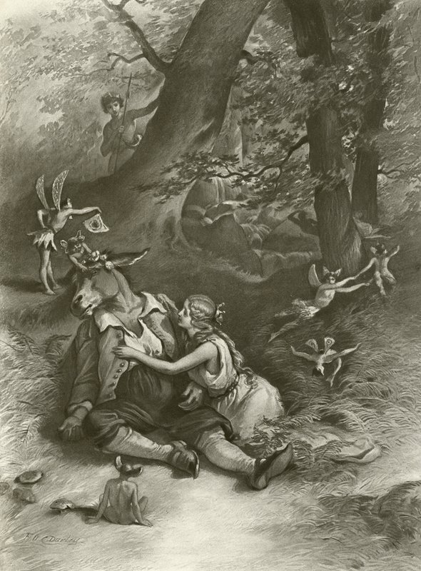 En skærsommernats drøm. Akt IV, Scene I (dybtryk) af Felix Octavius Carr Darley