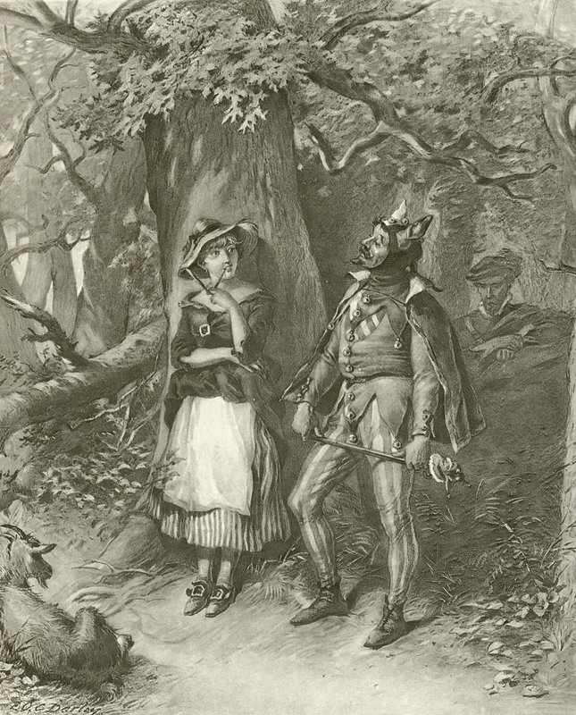 Som du kan lide det. Akt III, Scene III (dybtryk) af Felix Octavius Carr Darley