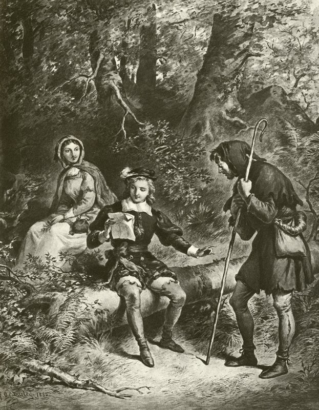 Som du kan lide det. Akt IV - Scene III (dybtryk) af Felix Octavius Carr Darley
